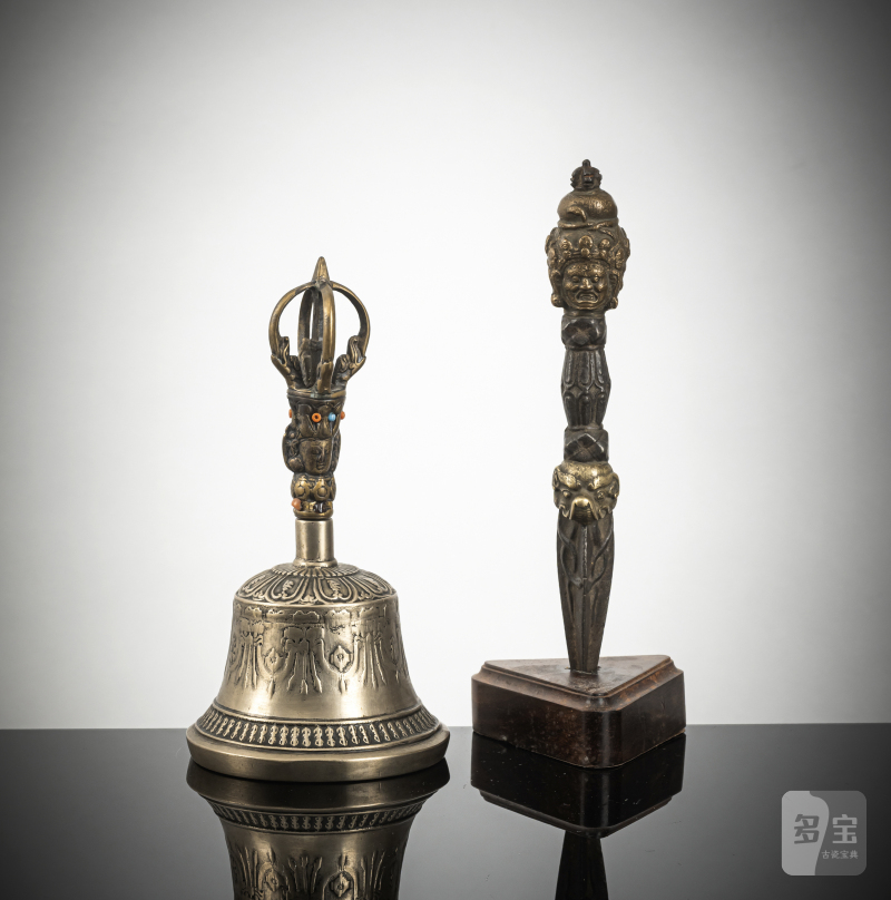 A metal bell (ghanta) and a phurbu - 图2